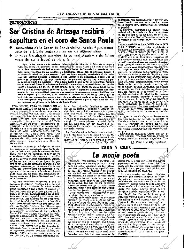 ABC SEVILLA 14-07-1984 página 33