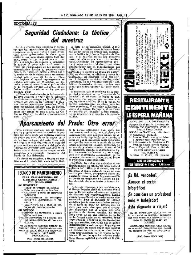 ABC SEVILLA 15-07-1984 página 19