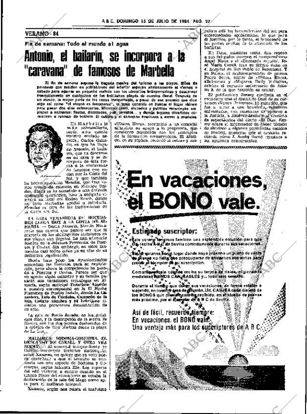 ABC SEVILLA 15-07-1984 página 27
