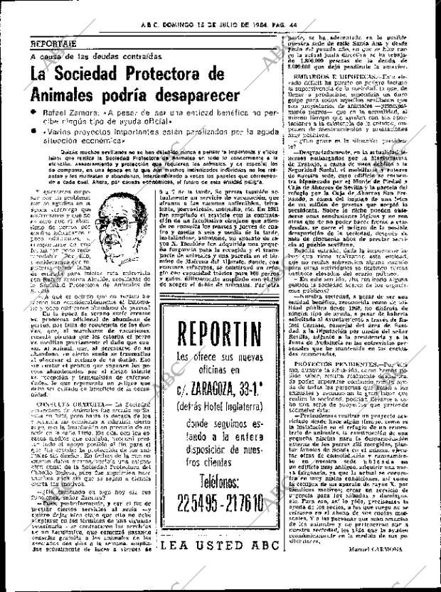 ABC SEVILLA 15-07-1984 página 44