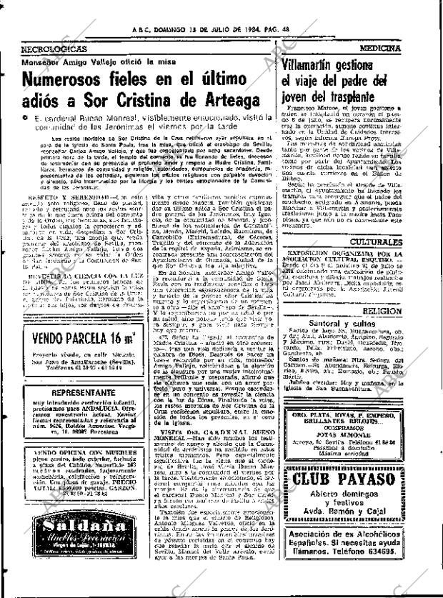 ABC SEVILLA 15-07-1984 página 48