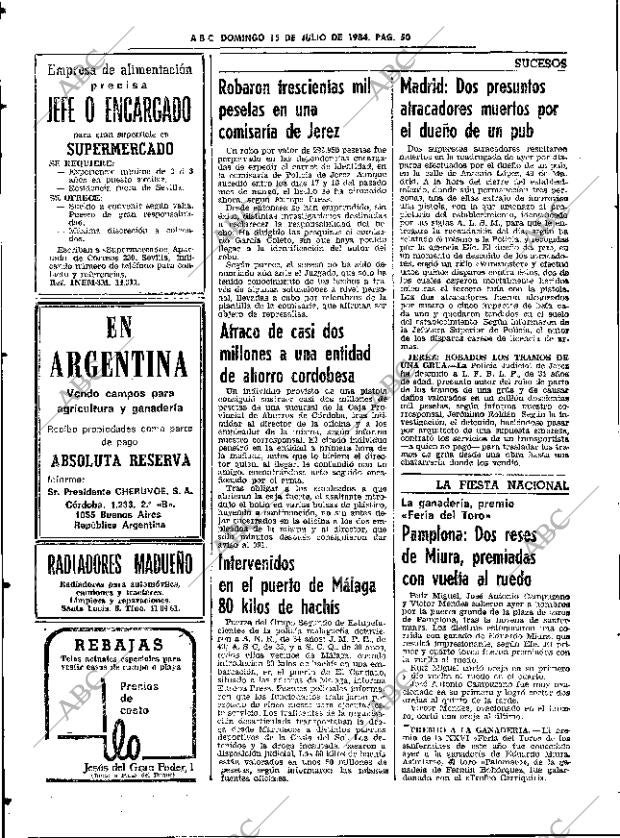 ABC SEVILLA 15-07-1984 página 50