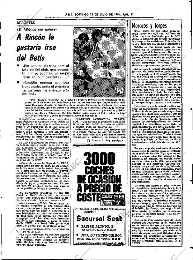 ABC SEVILLA 15-07-1984 página 51