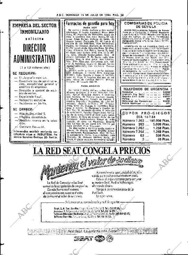 ABC SEVILLA 15-07-1984 página 58