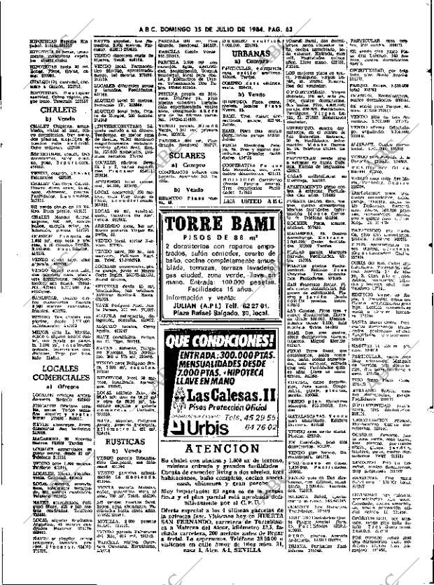 ABC SEVILLA 15-07-1984 página 63