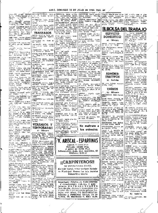ABC SEVILLA 15-07-1984 página 64