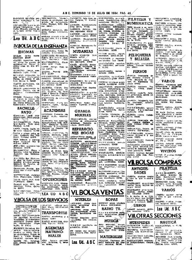 ABC SEVILLA 15-07-1984 página 65