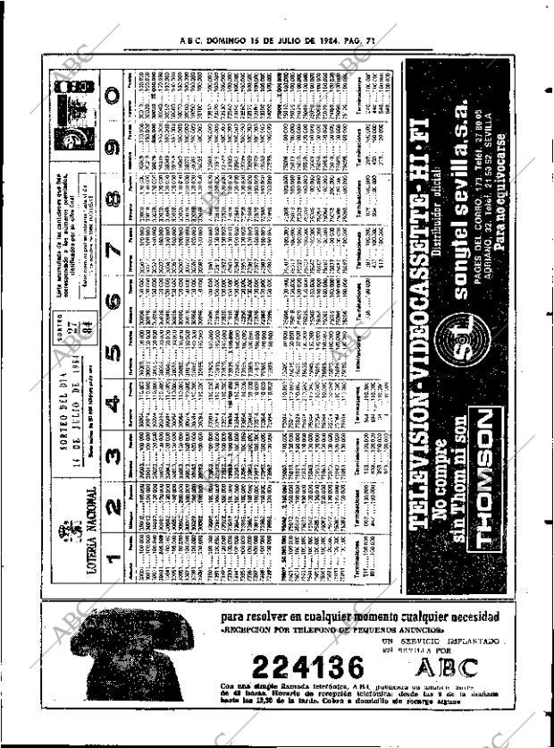 ABC SEVILLA 15-07-1984 página 71