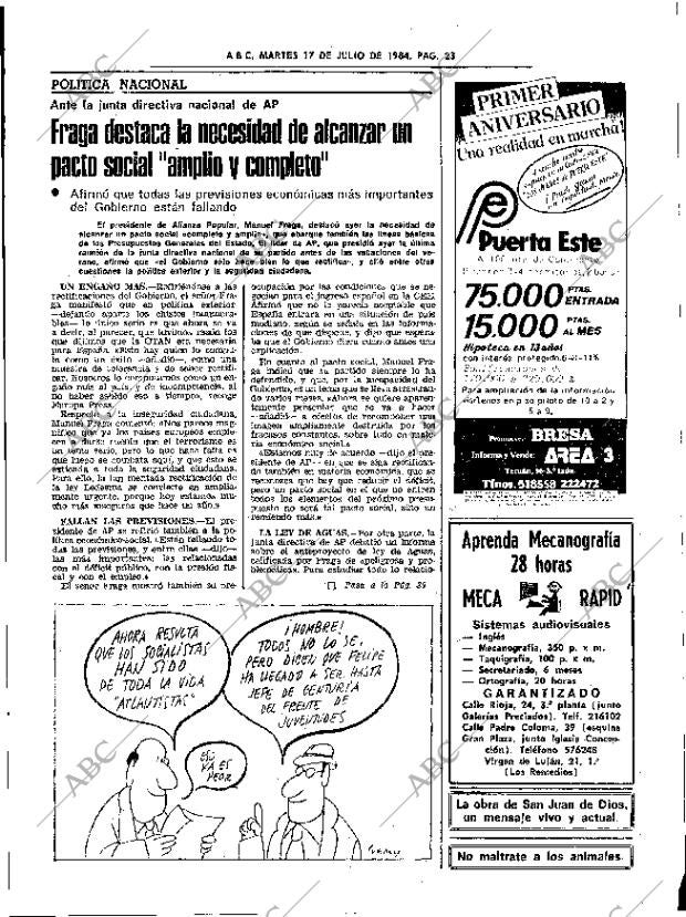 ABC SEVILLA 17-07-1984 página 23