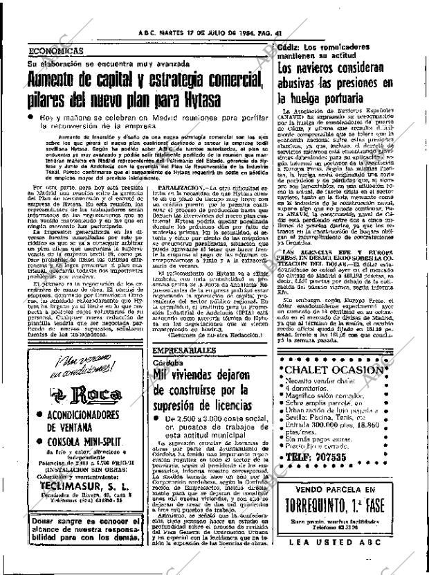 ABC SEVILLA 17-07-1984 página 41