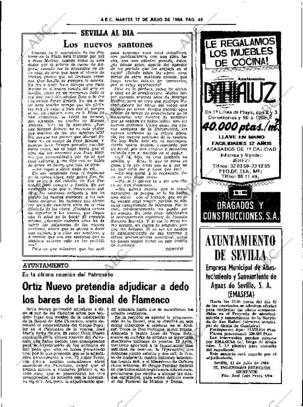 ABC SEVILLA 17-07-1984 página 45