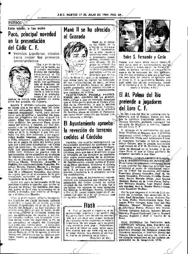 ABC SEVILLA 17-07-1984 página 64