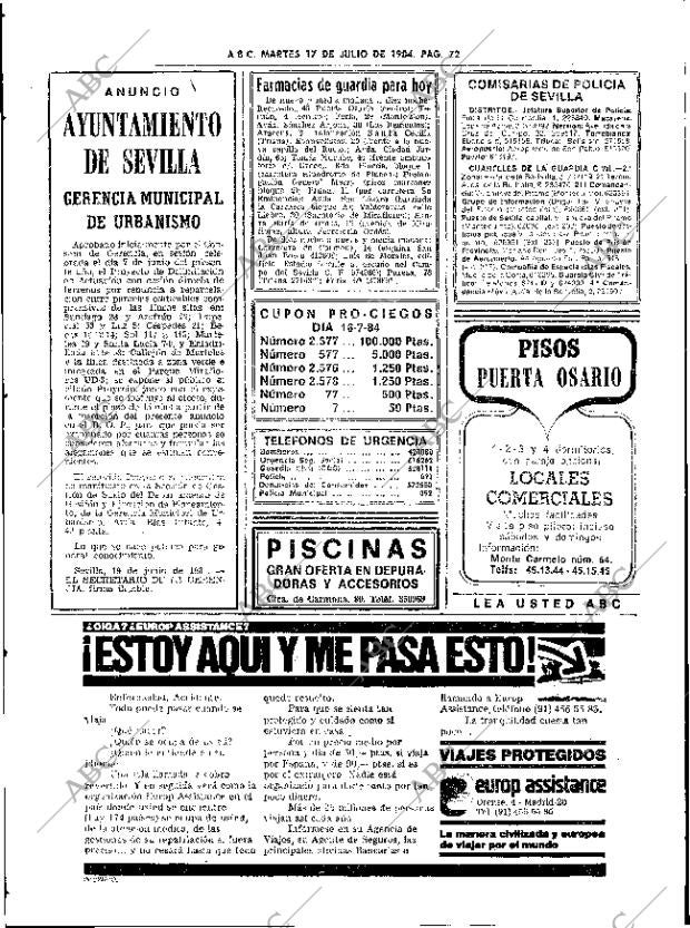 ABC SEVILLA 17-07-1984 página 72
