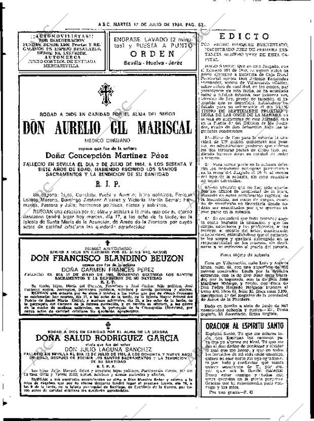 ABC SEVILLA 17-07-1984 página 82