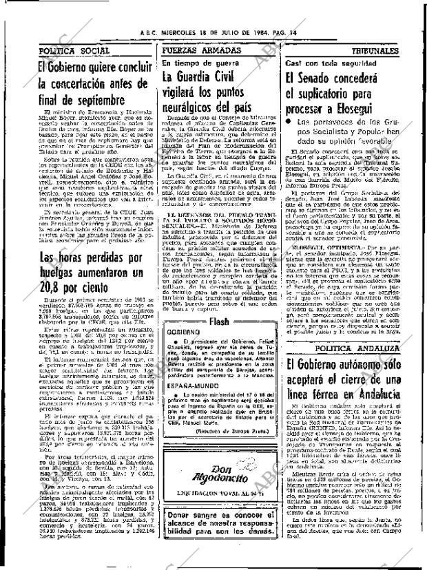 ABC SEVILLA 18-07-1984 página 14