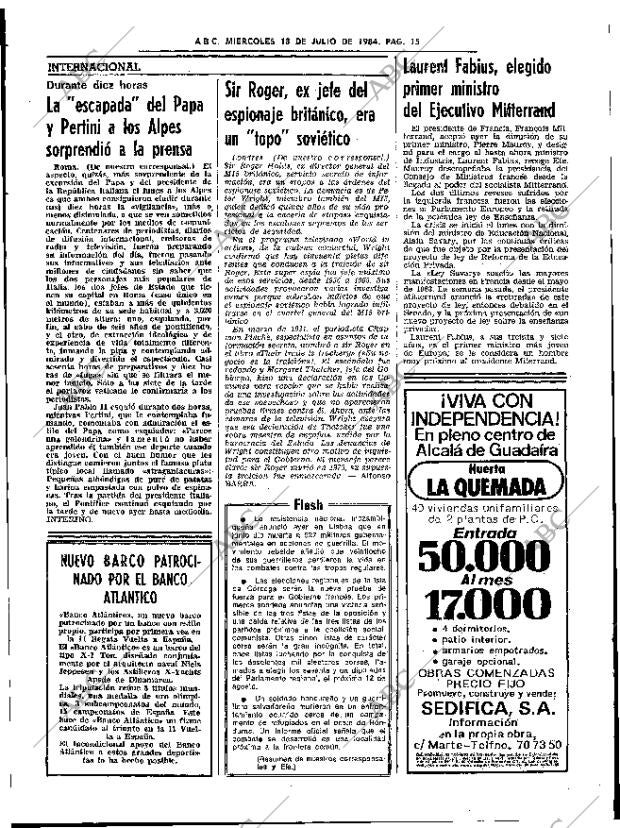 ABC SEVILLA 18-07-1984 página 15