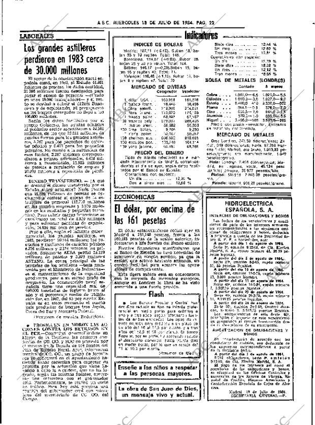 ABC SEVILLA 18-07-1984 página 22