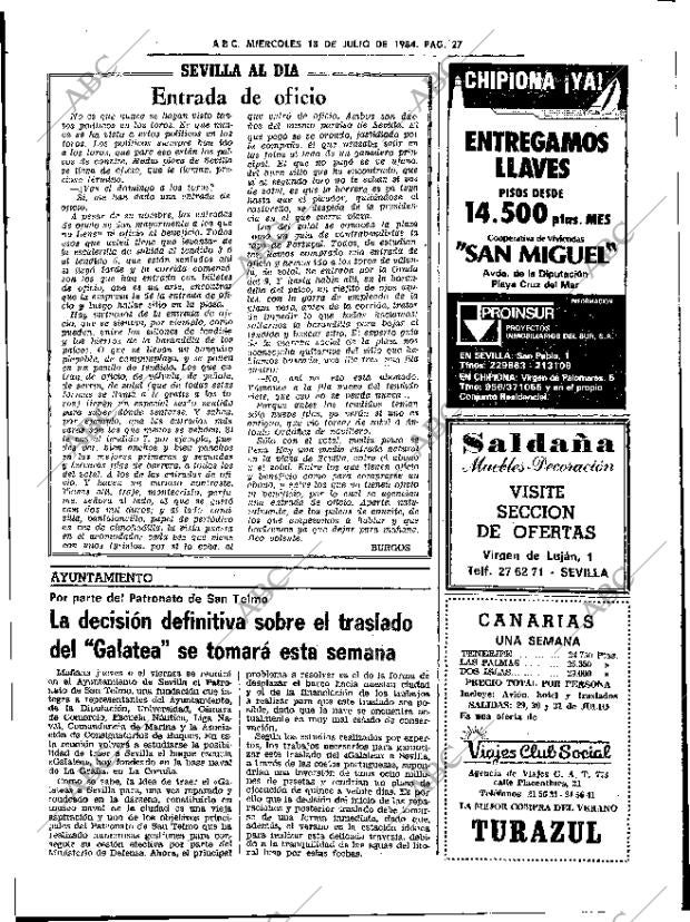 ABC SEVILLA 18-07-1984 página 27