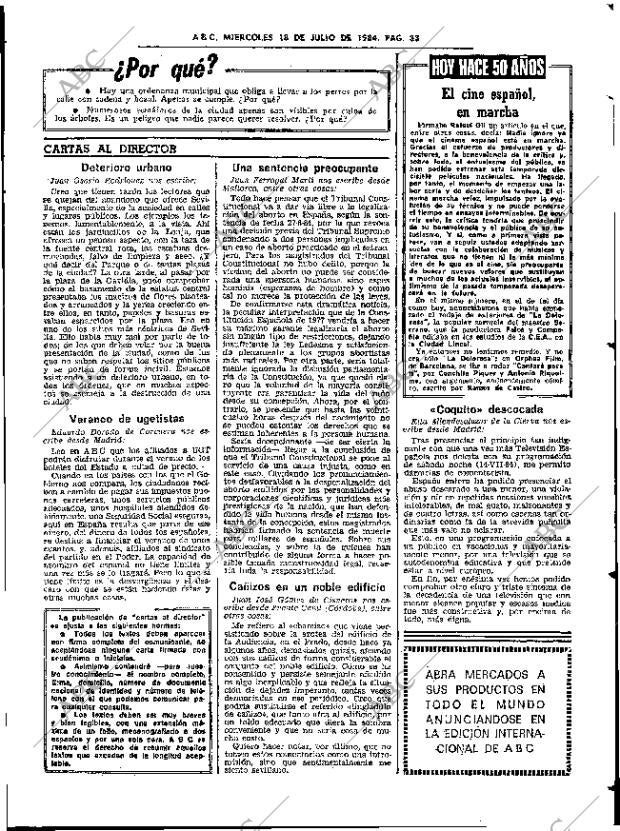 ABC SEVILLA 18-07-1984 página 33