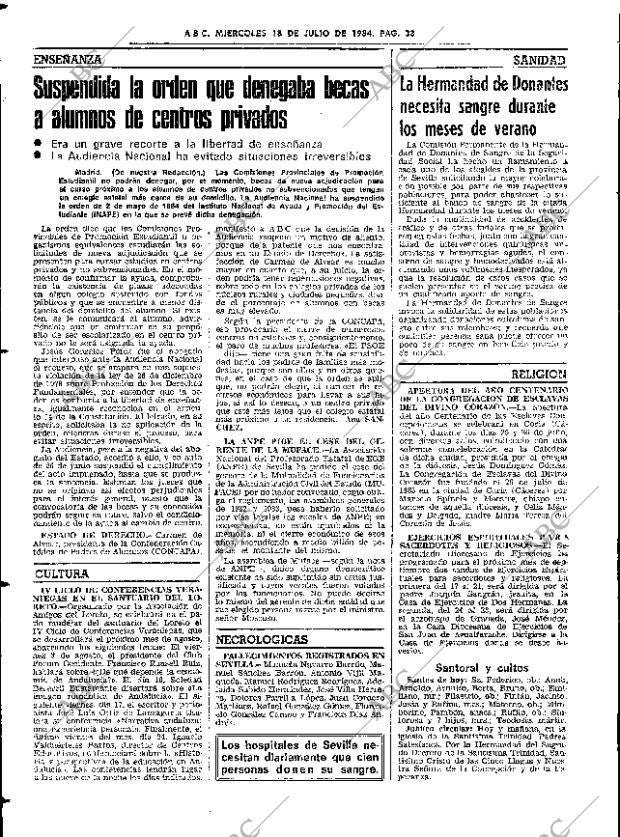 ABC SEVILLA 18-07-1984 página 38