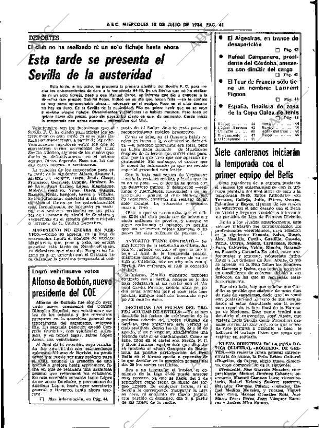 ABC SEVILLA 18-07-1984 página 41