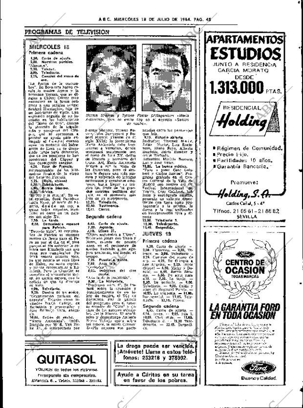 ABC SEVILLA 18-07-1984 página 45