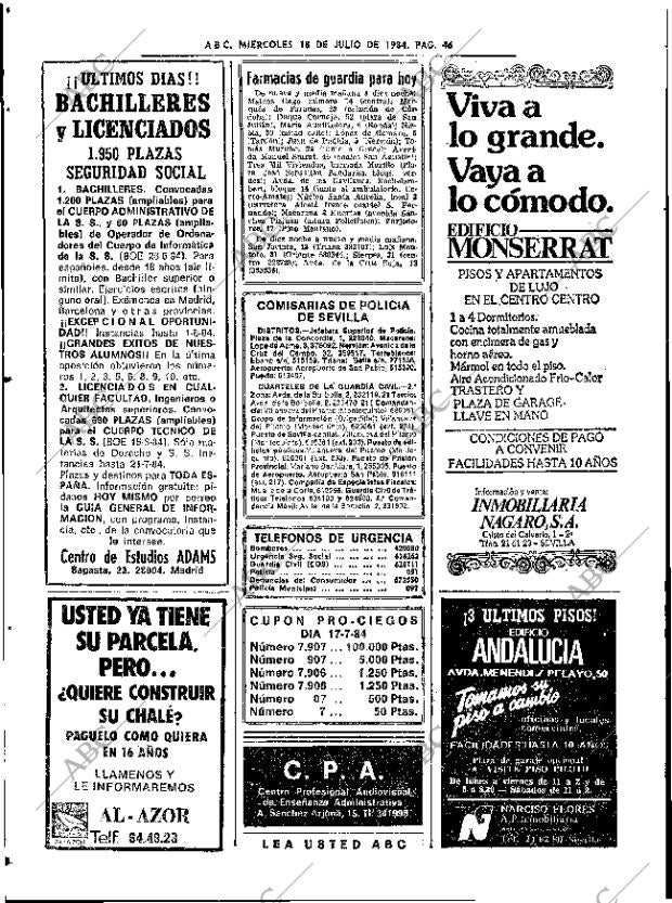 ABC SEVILLA 18-07-1984 página 46