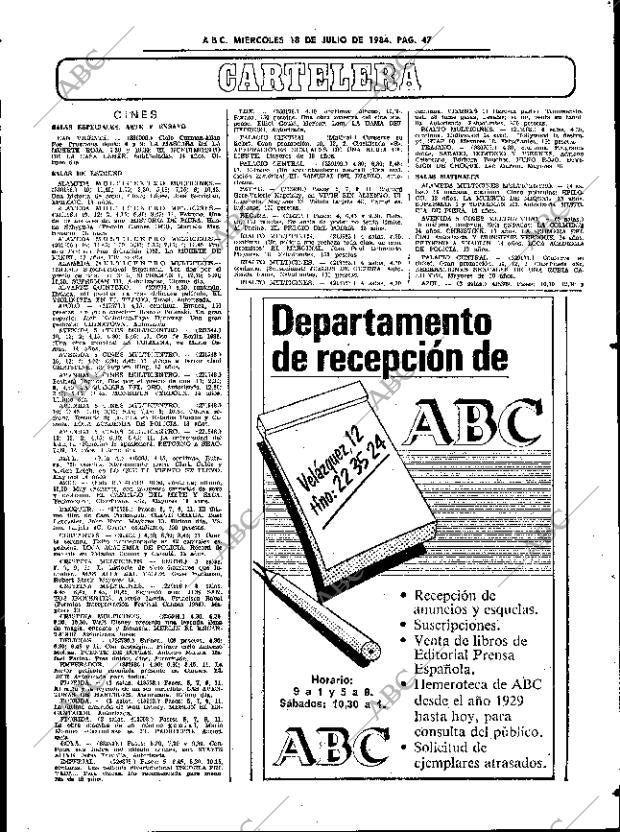 ABC SEVILLA 18-07-1984 página 47