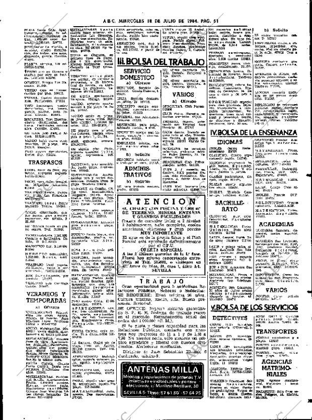 ABC SEVILLA 18-07-1984 página 51