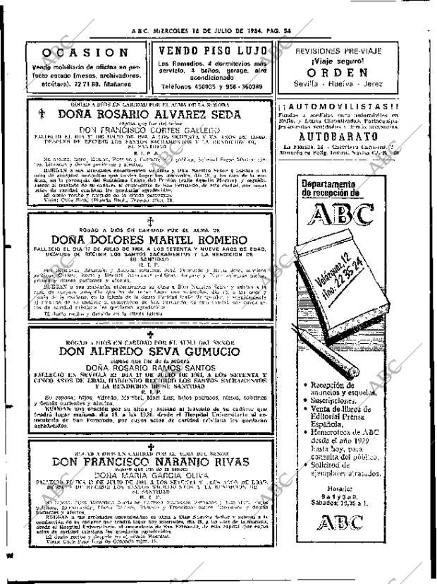 ABC SEVILLA 18-07-1984 página 54