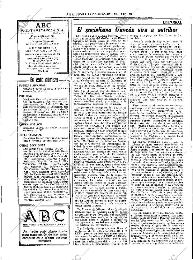 ABC SEVILLA 19-07-1984 página 10