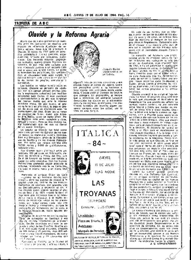 ABC SEVILLA 19-07-1984 página 14