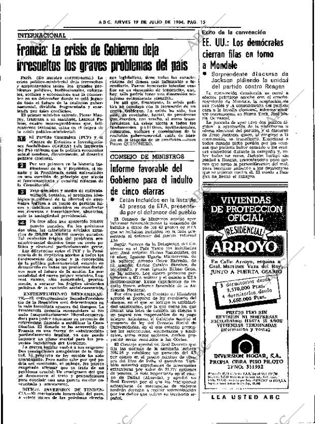 ABC SEVILLA 19-07-1984 página 15