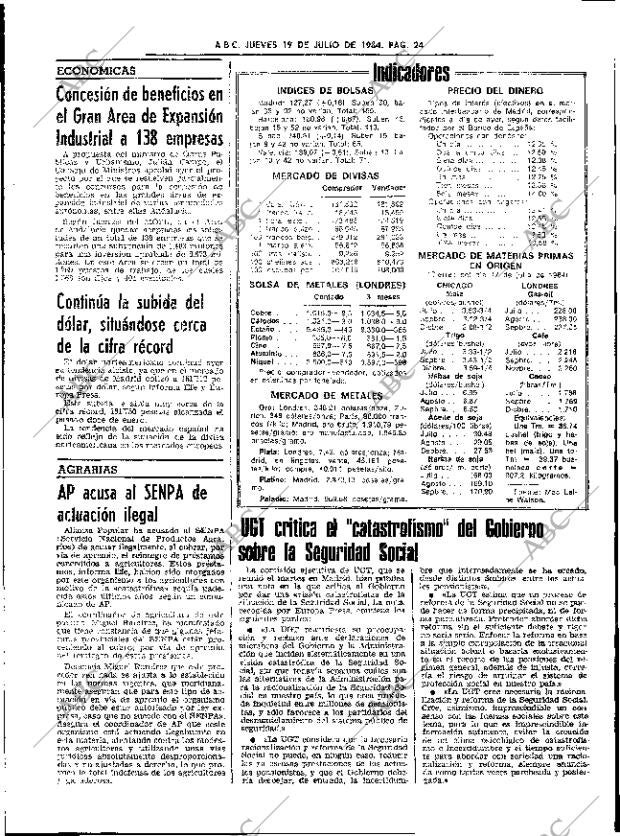 ABC SEVILLA 19-07-1984 página 24