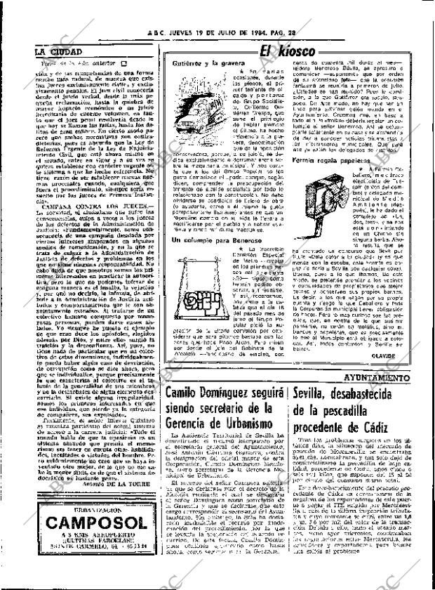 ABC SEVILLA 19-07-1984 página 28
