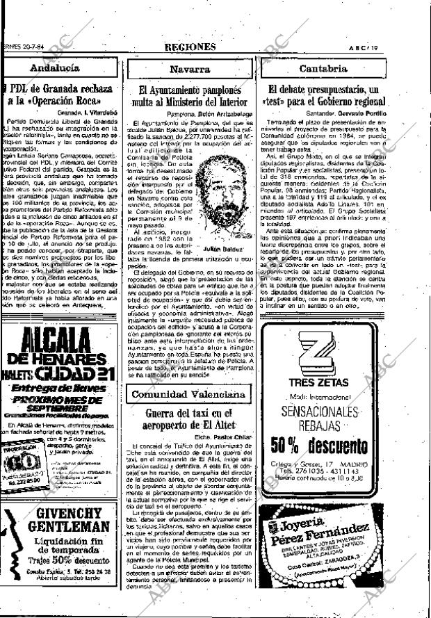 ABC MADRID 20-07-1984 página 19