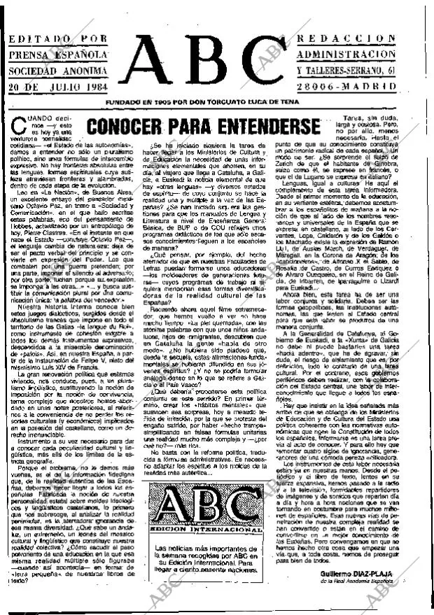 ABC MADRID 20-07-1984 página 3