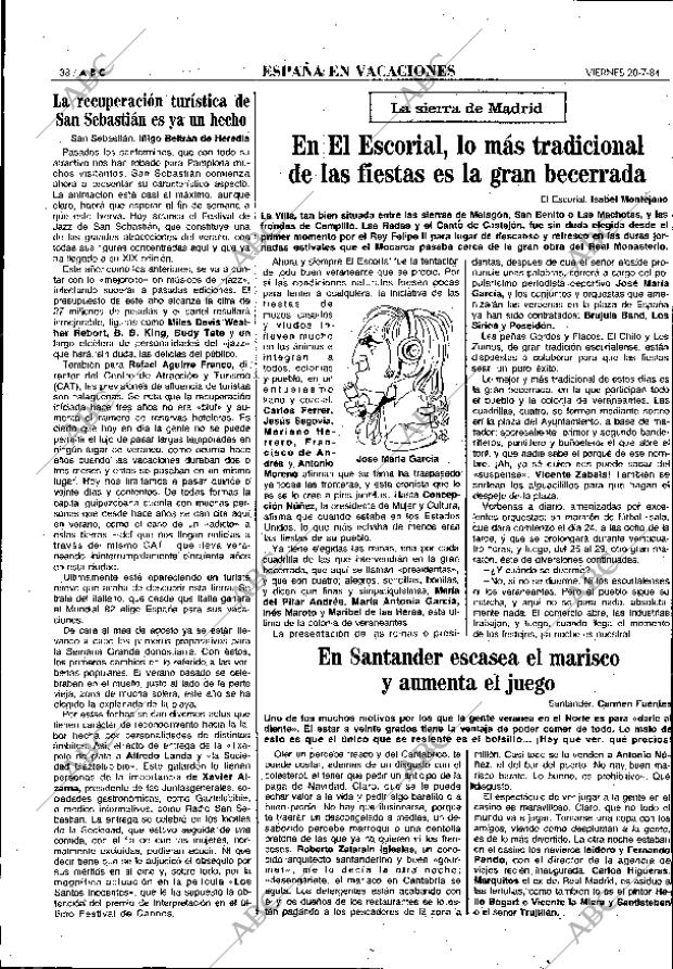 ABC MADRID 20-07-1984 página 38