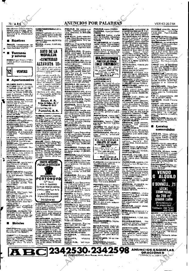 ABC MADRID 20-07-1984 página 70