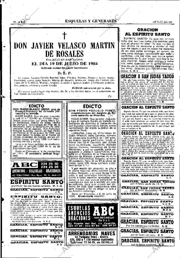 ABC MADRID 20-07-1984 página 78