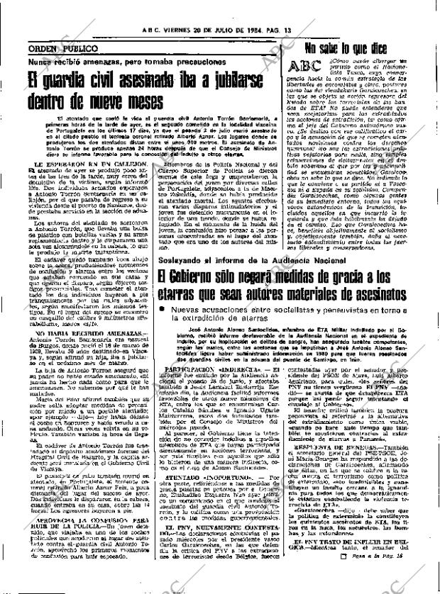 ABC SEVILLA 20-07-1984 página 13
