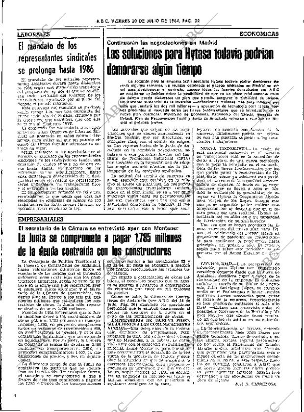 ABC SEVILLA 20-07-1984 página 22
