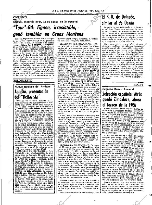 ABC SEVILLA 20-07-1984 página 43
