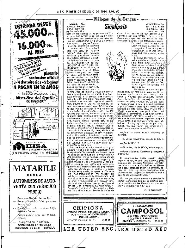 ABC SEVILLA 24-07-1984 página 50
