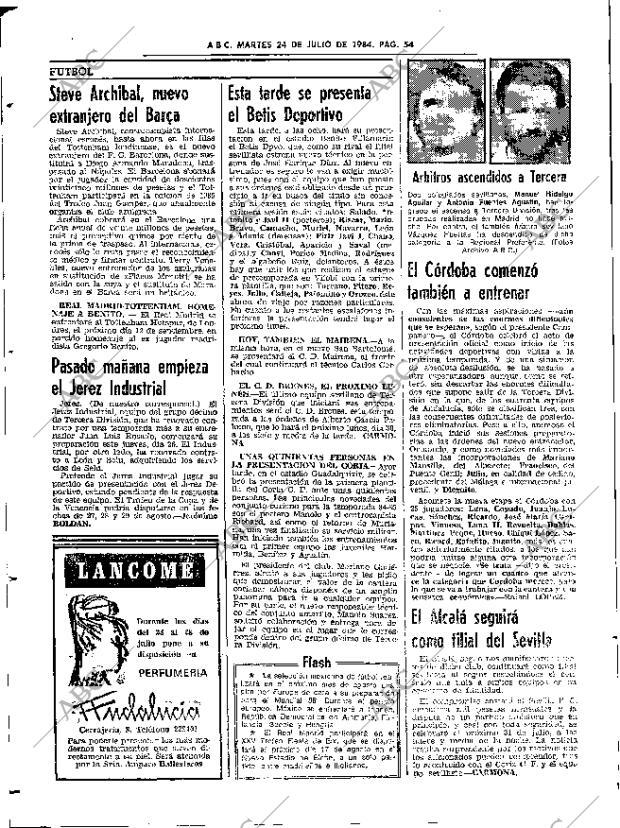 ABC SEVILLA 24-07-1984 página 54