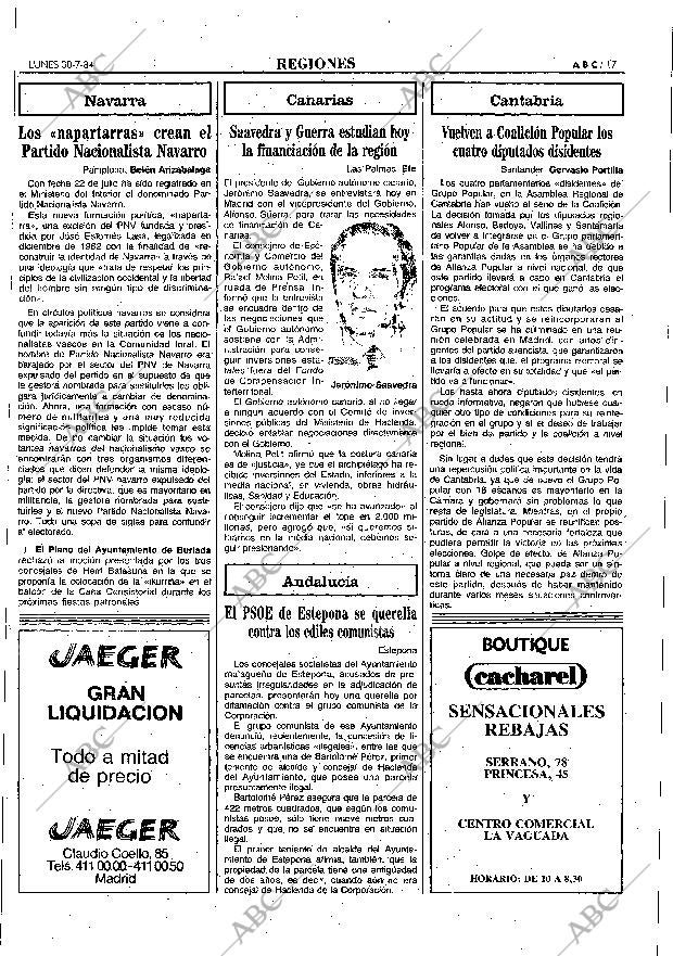 ABC MADRID 30-07-1984 página 17