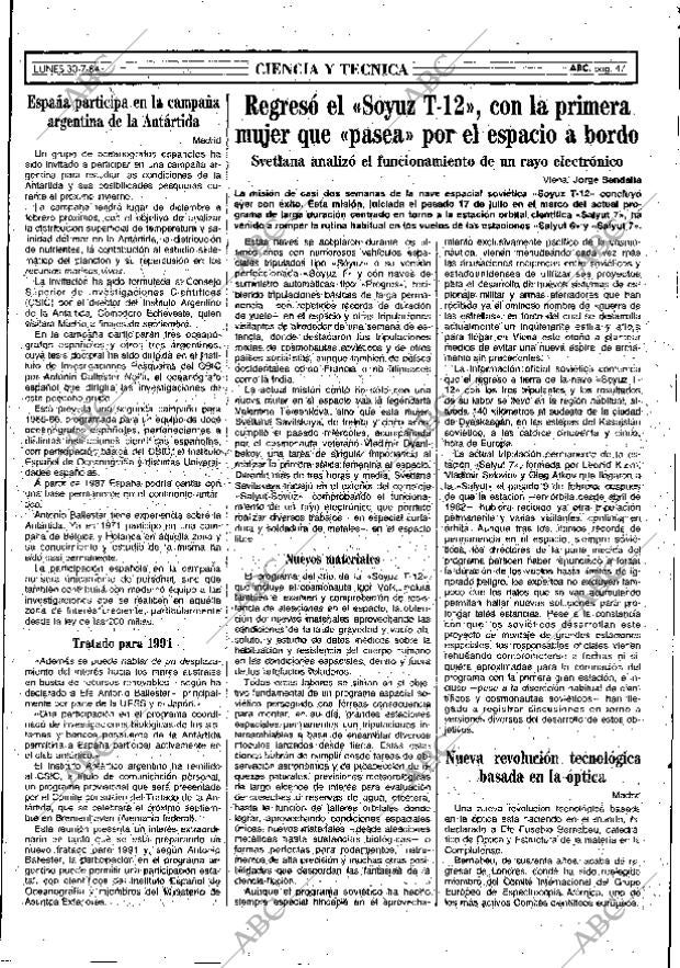 ABC MADRID 30-07-1984 página 47