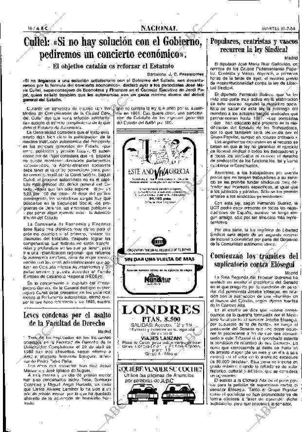 ABC MADRID 31-07-1984 página 16