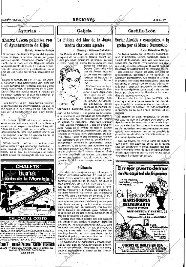 ABC MADRID 31-07-1984 página 19