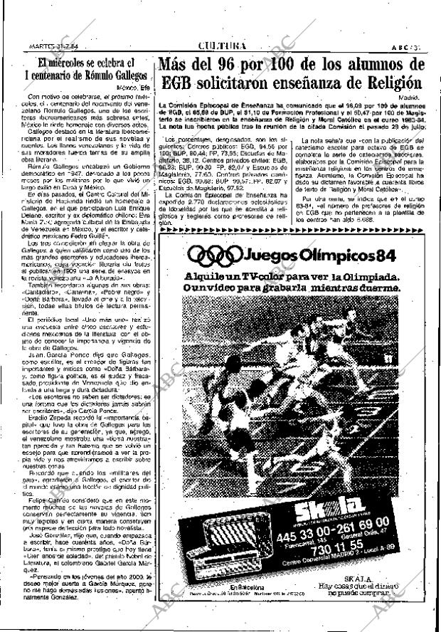 ABC MADRID 31-07-1984 página 31